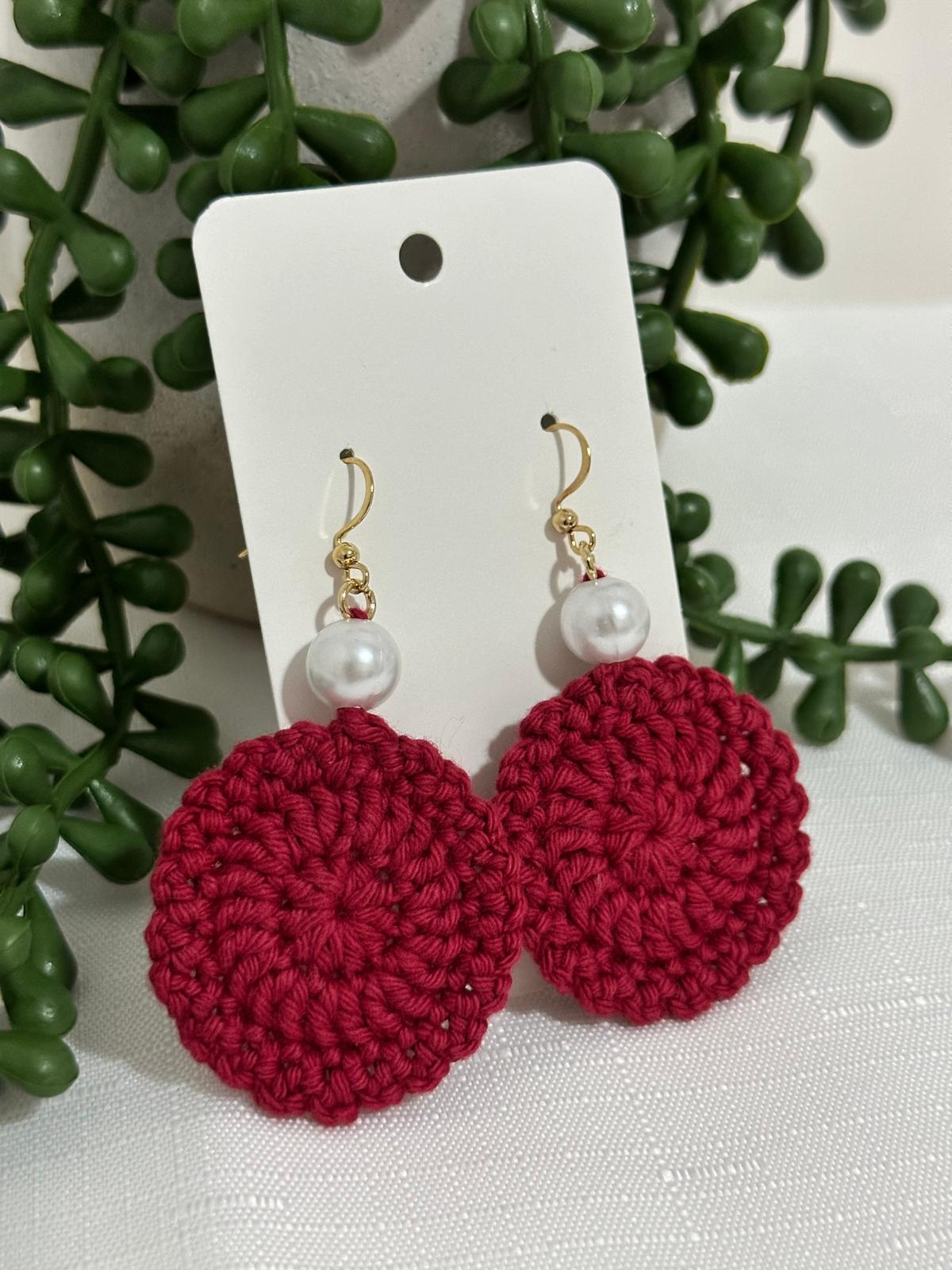 Circular Red Earrings