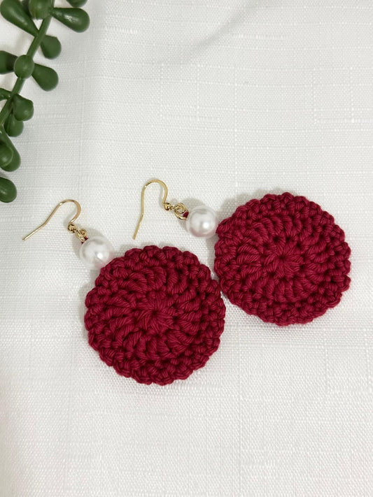 Circular Red Earrings